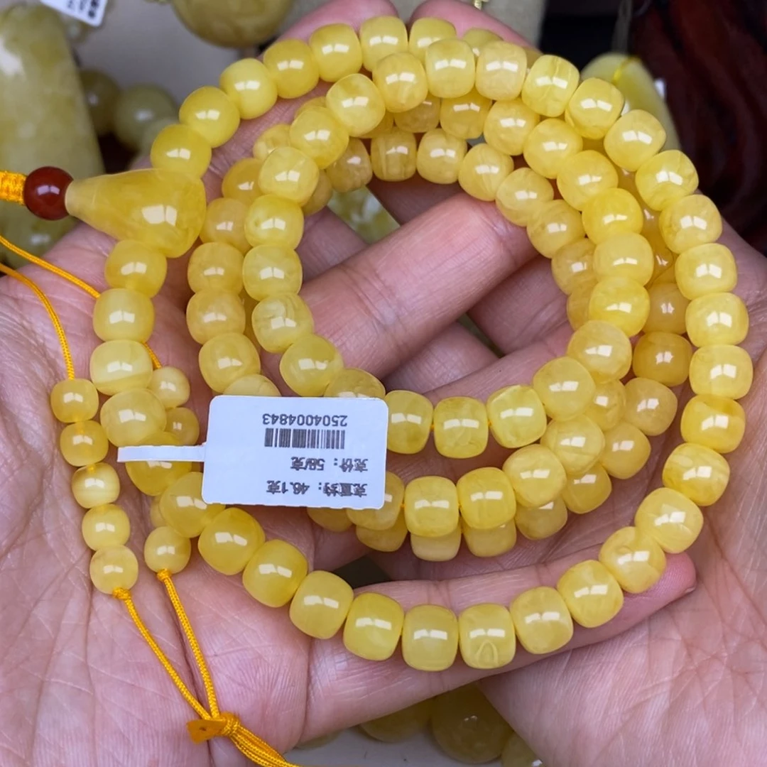 蜜蜡颈饰未镶嵌8.8精工老型108鸡油黄
