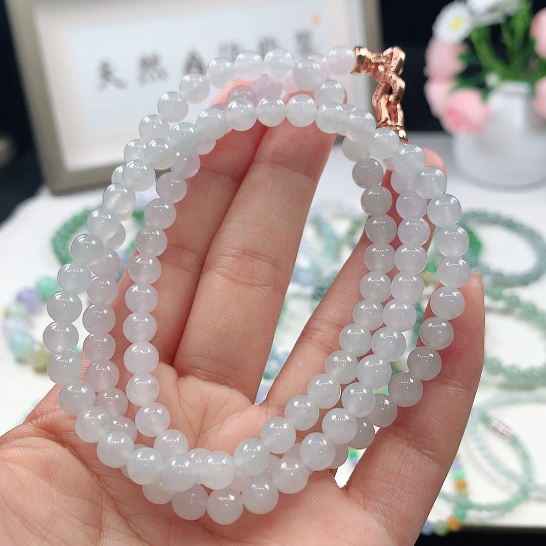 翡翠未镶嵌手链项链6mm