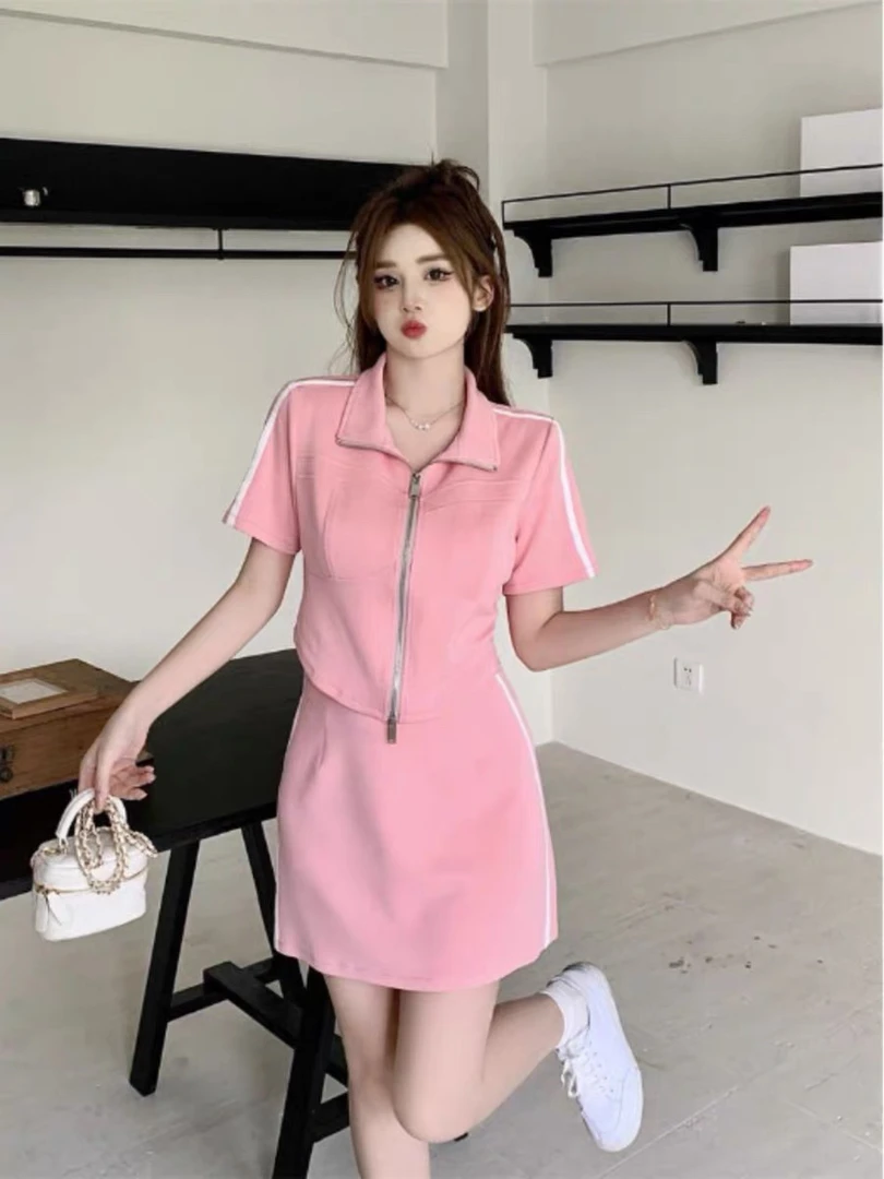 小婷子女装!夏季新款短款简约百搭套装
