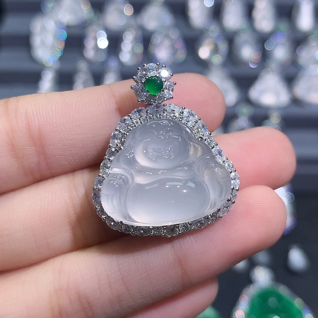 吊坠(不含链)银S925镶嵌石英质玉