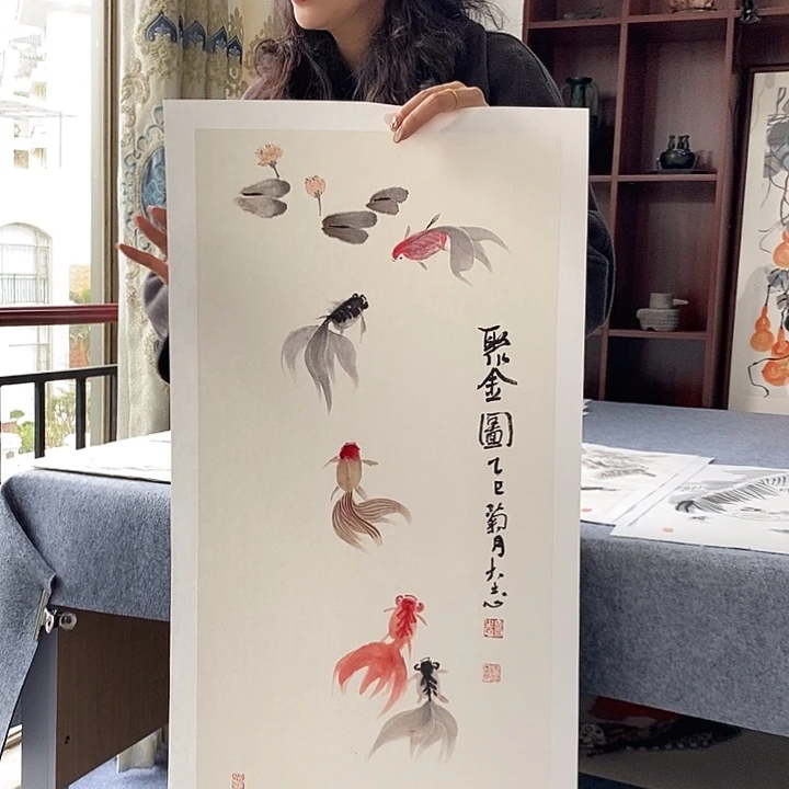 国画纯手绘国画写意作品34*68