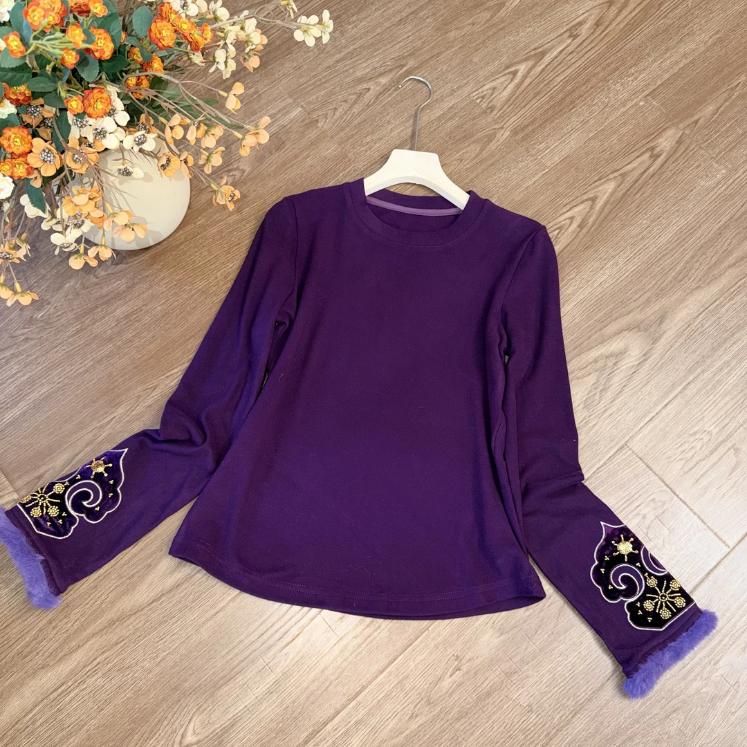 【大季原创】W085秋季新款百搭加厚打底休闲打底时尚国风上衣