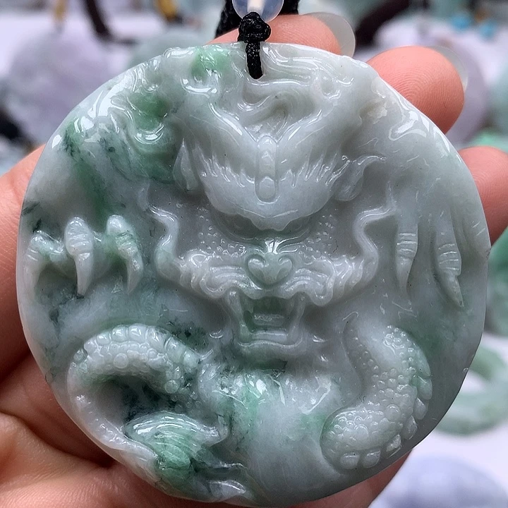翡翠未镶嵌颈饰霸气侧漏龙行天下微瑕福利