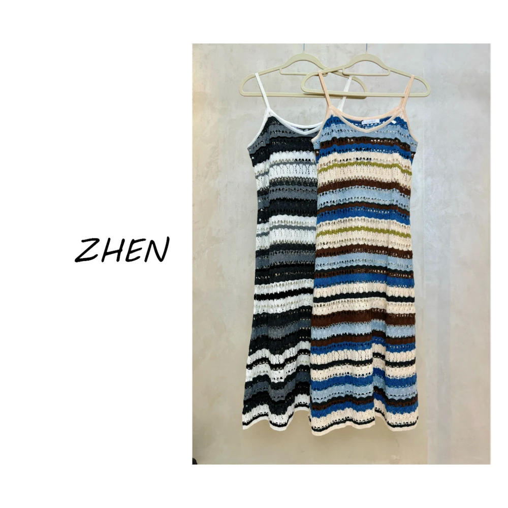 【ZHEN】25K00390 2025新款时尚气质修身显瘦小众设计连衣裙女