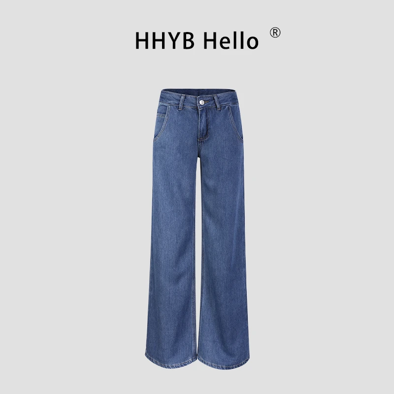 HHYB Hello低腰低腰经典版型牛仔裤2025夏季新款长裤女Q254242