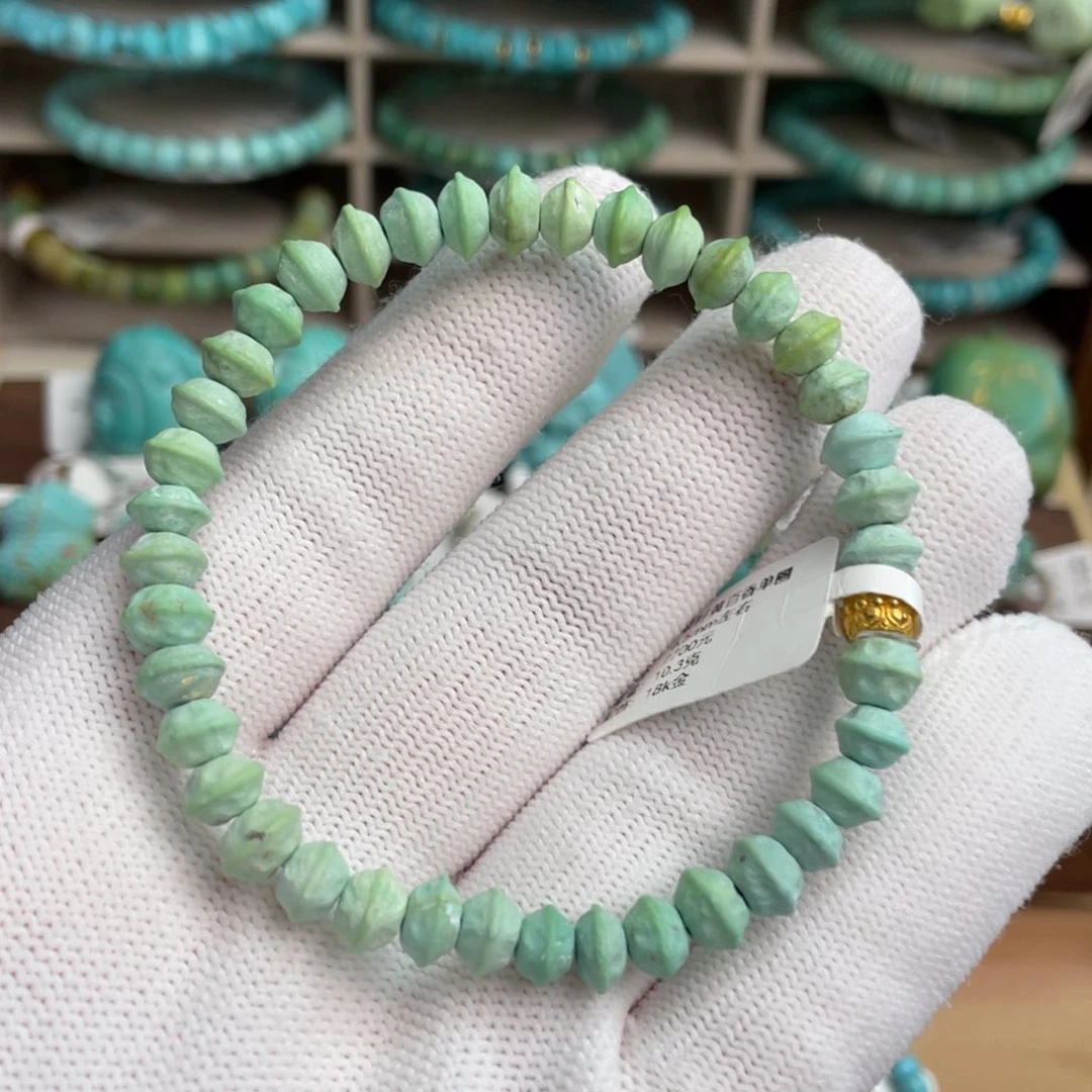 绿松石未镶嵌菜籽黄百香单圈卡6.5