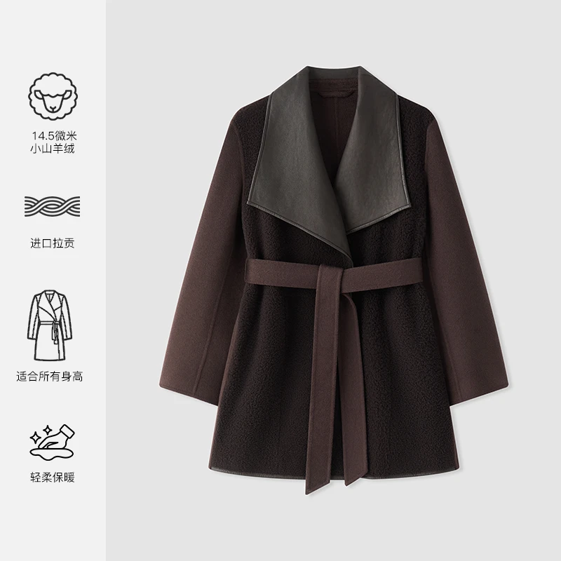【冬姐自主品牌】VOR进口 100% 羊绒拉贡大衣女秋冬V25300434