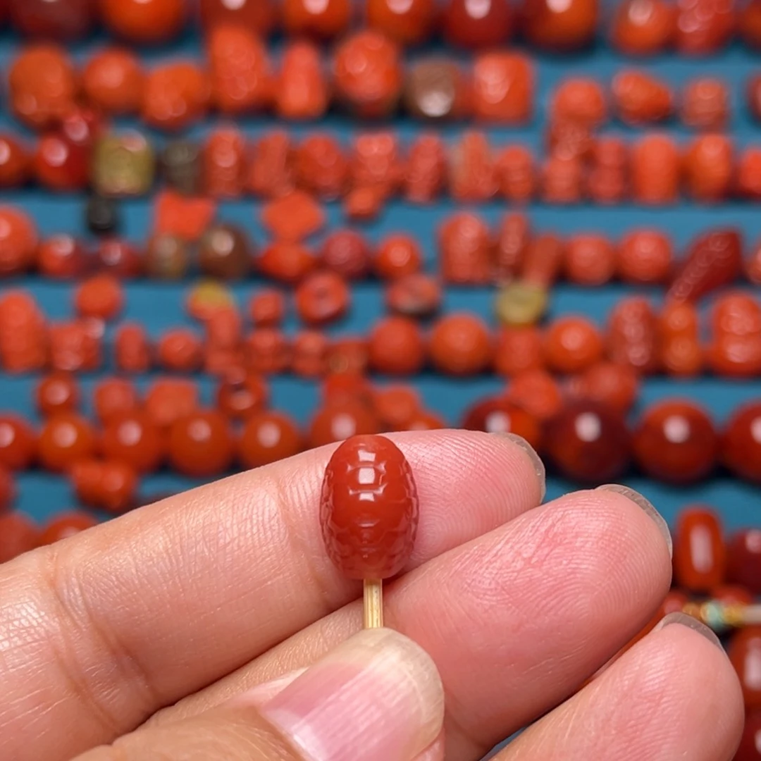 南红玛瑙观音背云未镶嵌富甲配饰卡8.5mm