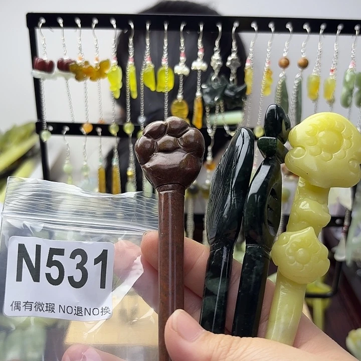 空***空蛇纹石玉合金发饰