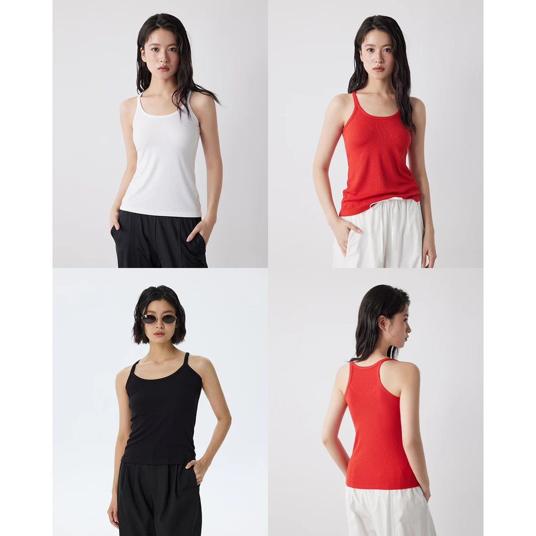 U领吊带/基础百搭螺纹棉舒适简约内搭吊带55419