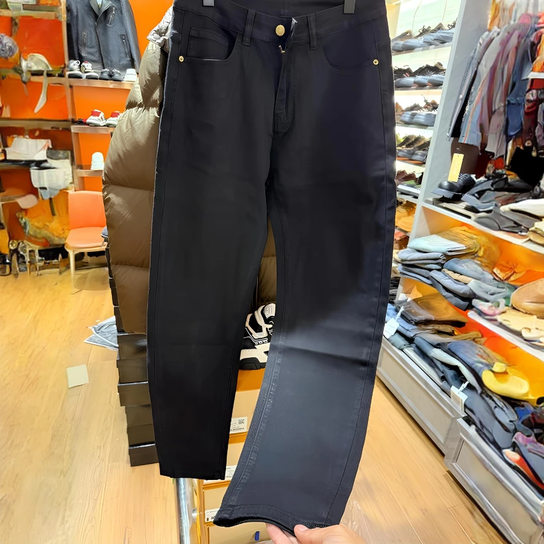 拉链牛仔裤极简风常规款秋季底裤春秋休闲裤男士时尚