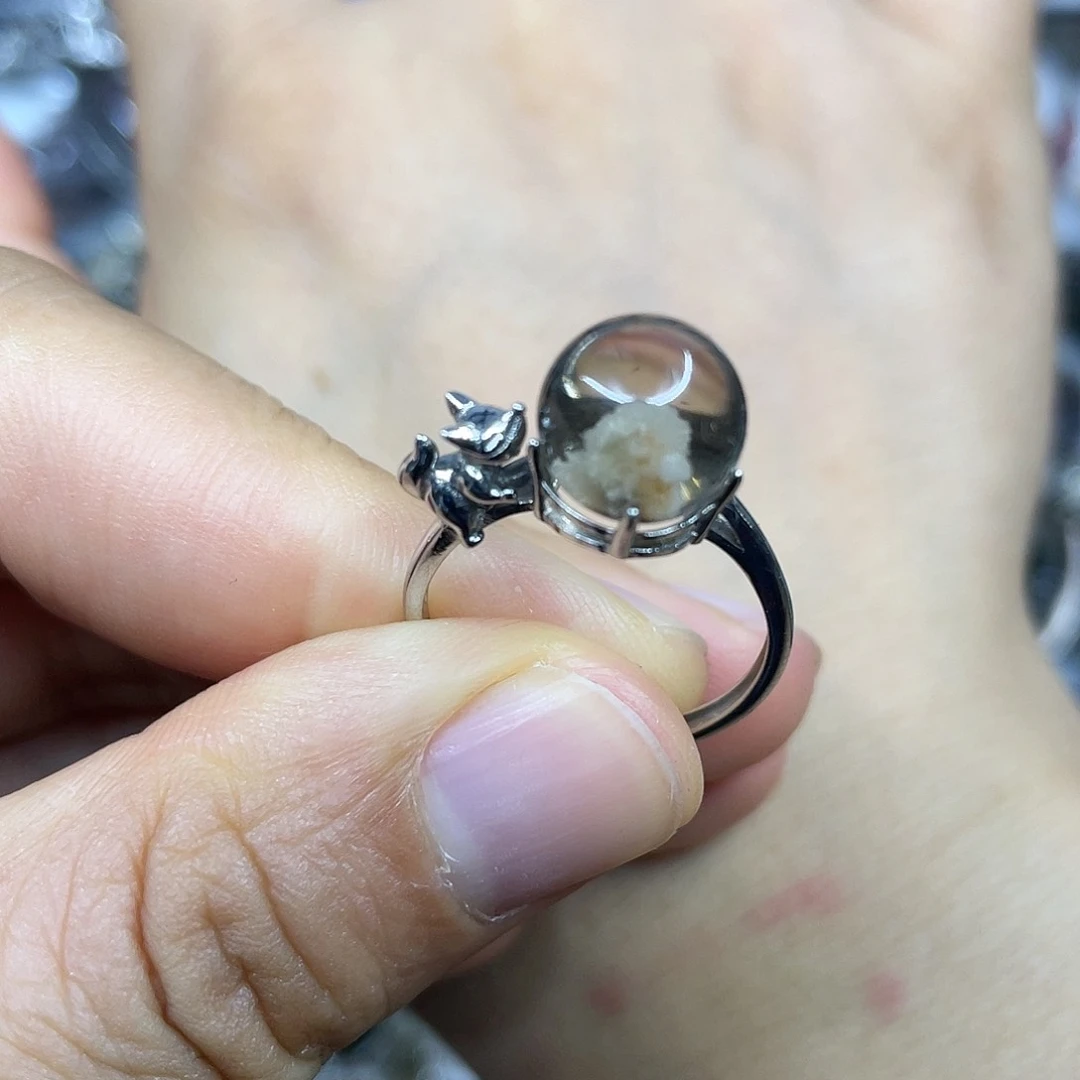 【闪购商品】银S925镶嵌珠宝半成品水晶戒指
