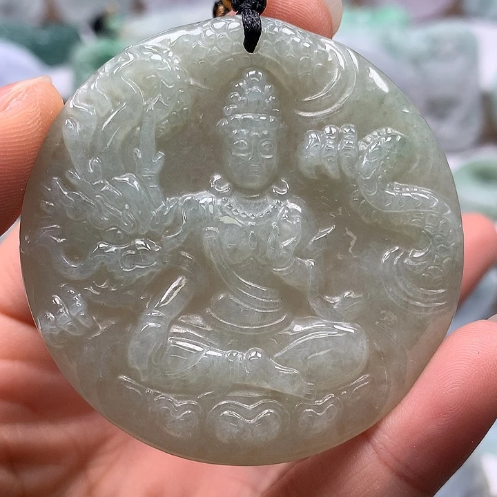 翡翠未镶嵌颈饰玉龙观音福利