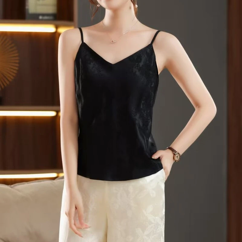 知己 新款提花国风吊带背心0933