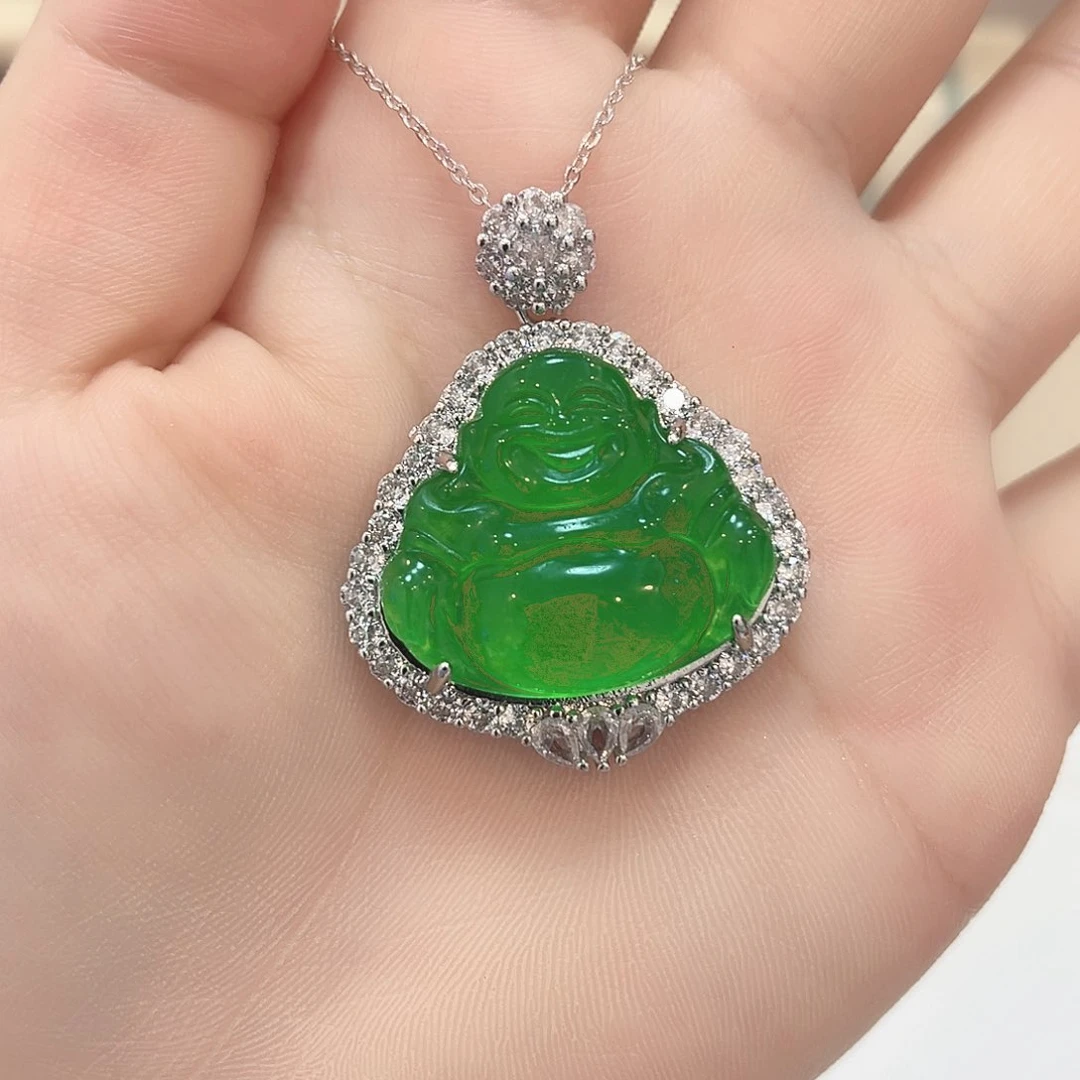 翡翠银S925镶嵌颈饰吊坠13