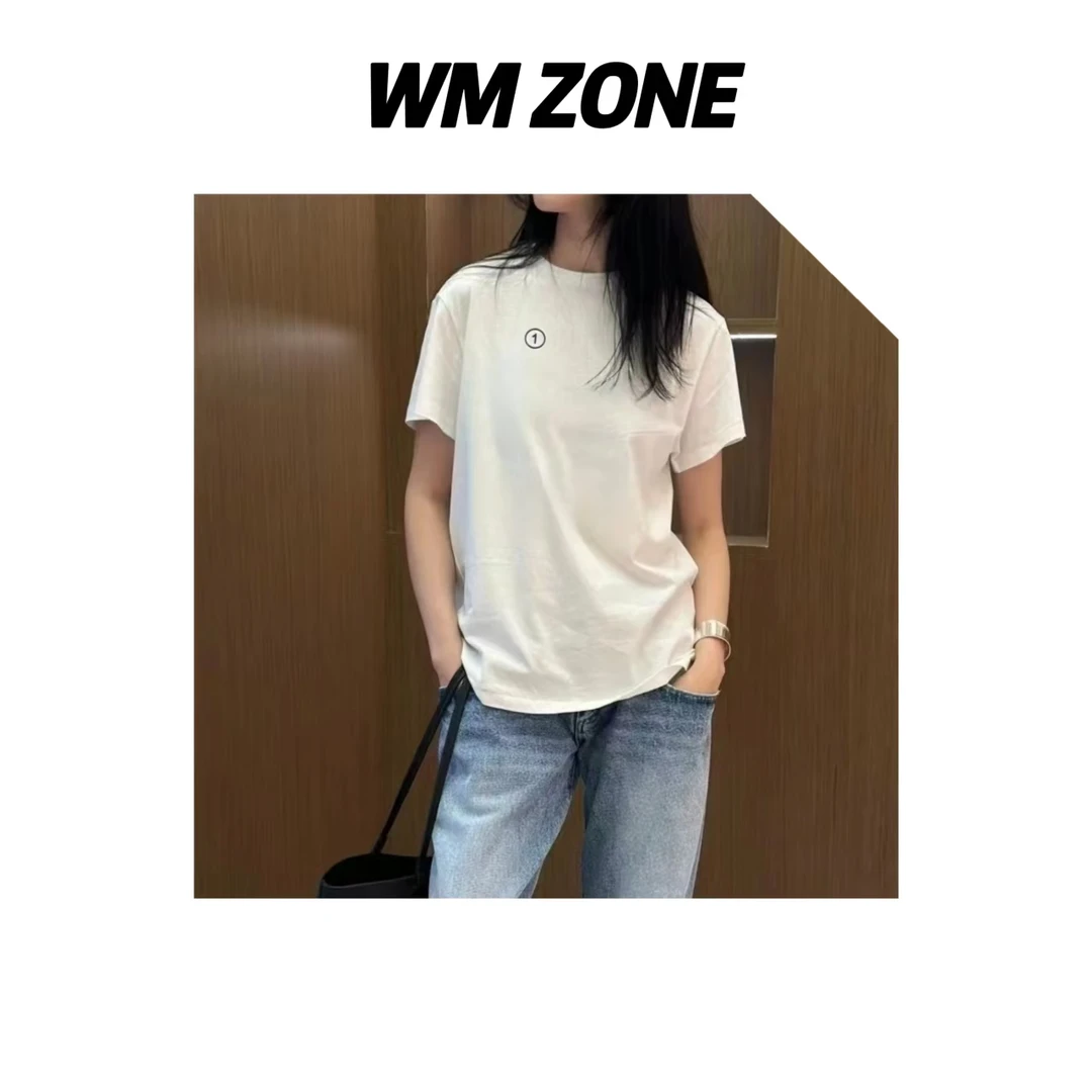 虎儿 3625 数字字母刺绣圆领短袖