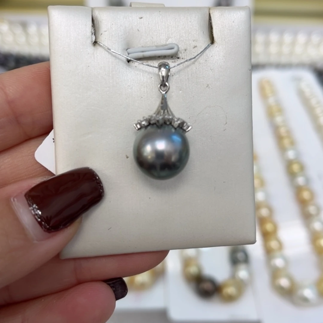 【闪购商品】海水珍珠颈饰银S925镶嵌12.3mm