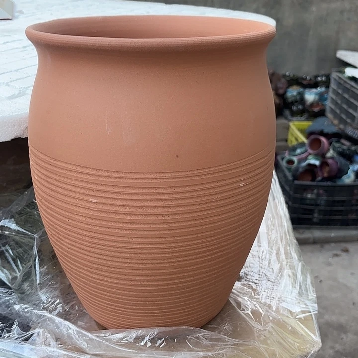 紫砂茶碗红陶口径24*31