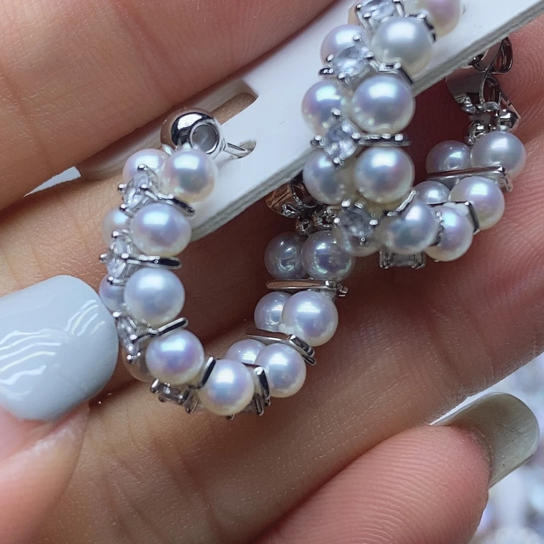 淡水珍珠耳钉未镶嵌