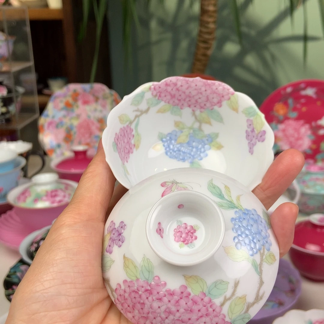 陶景德镇绣花口内外绘满工艺