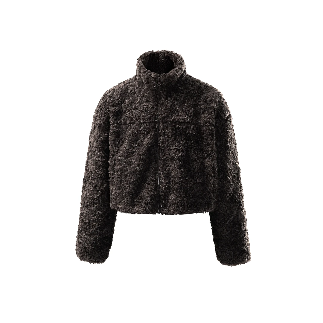 羊羔毛短款羽绒服女冬季2025新款小个子高级感保暖上衣