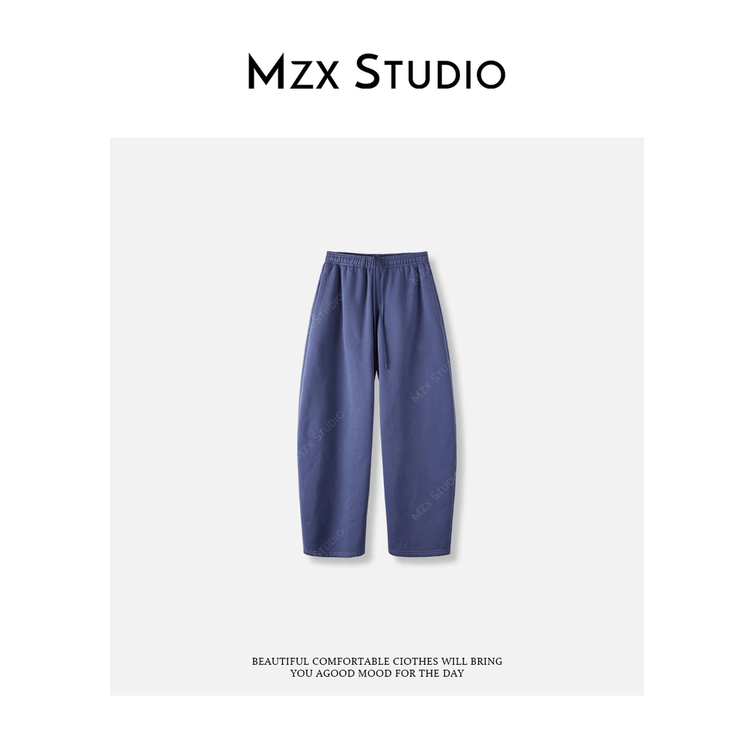 MZX 大王家纯色抽绳松紧腰运动百搭休闲裤加绒卫裤KZ10519-C