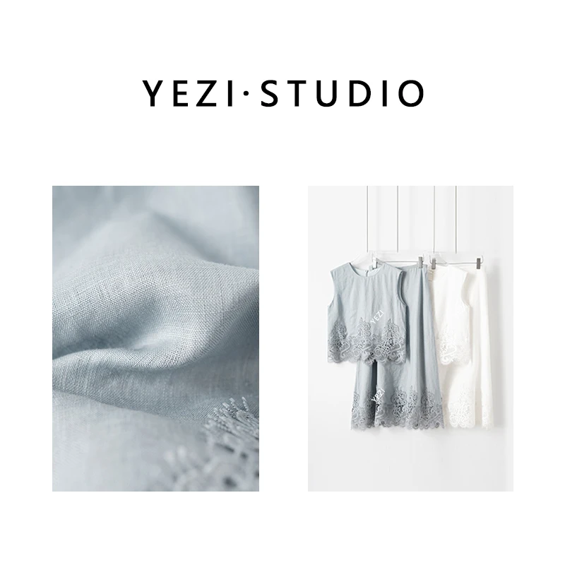 套装【漫夏呼吸】重工刺绣蕾丝百百亚麻上衣半裙套装25239006-周年