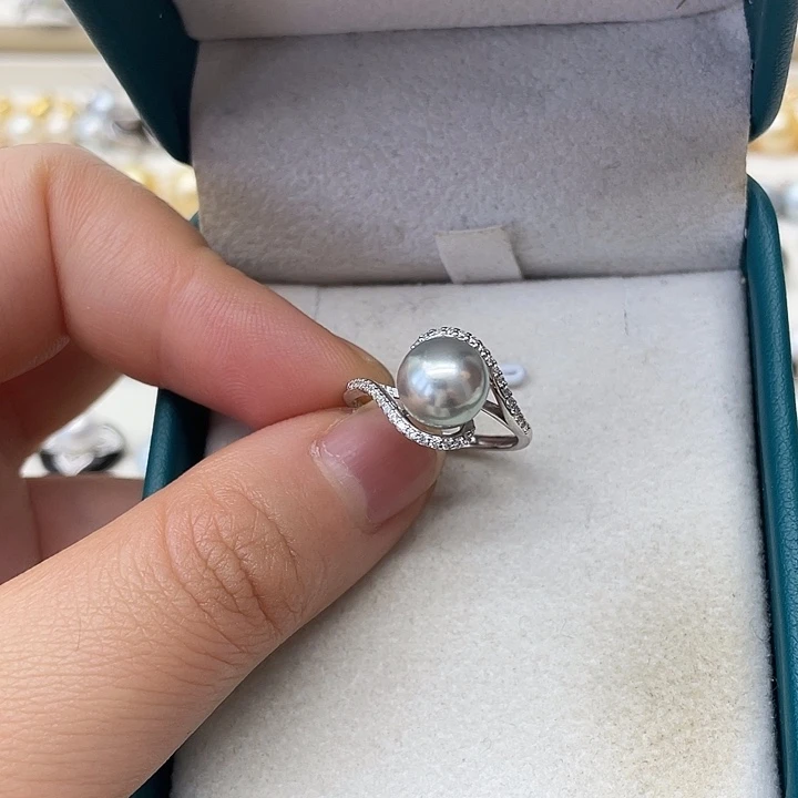 海水珍珠戒指银S925镶嵌