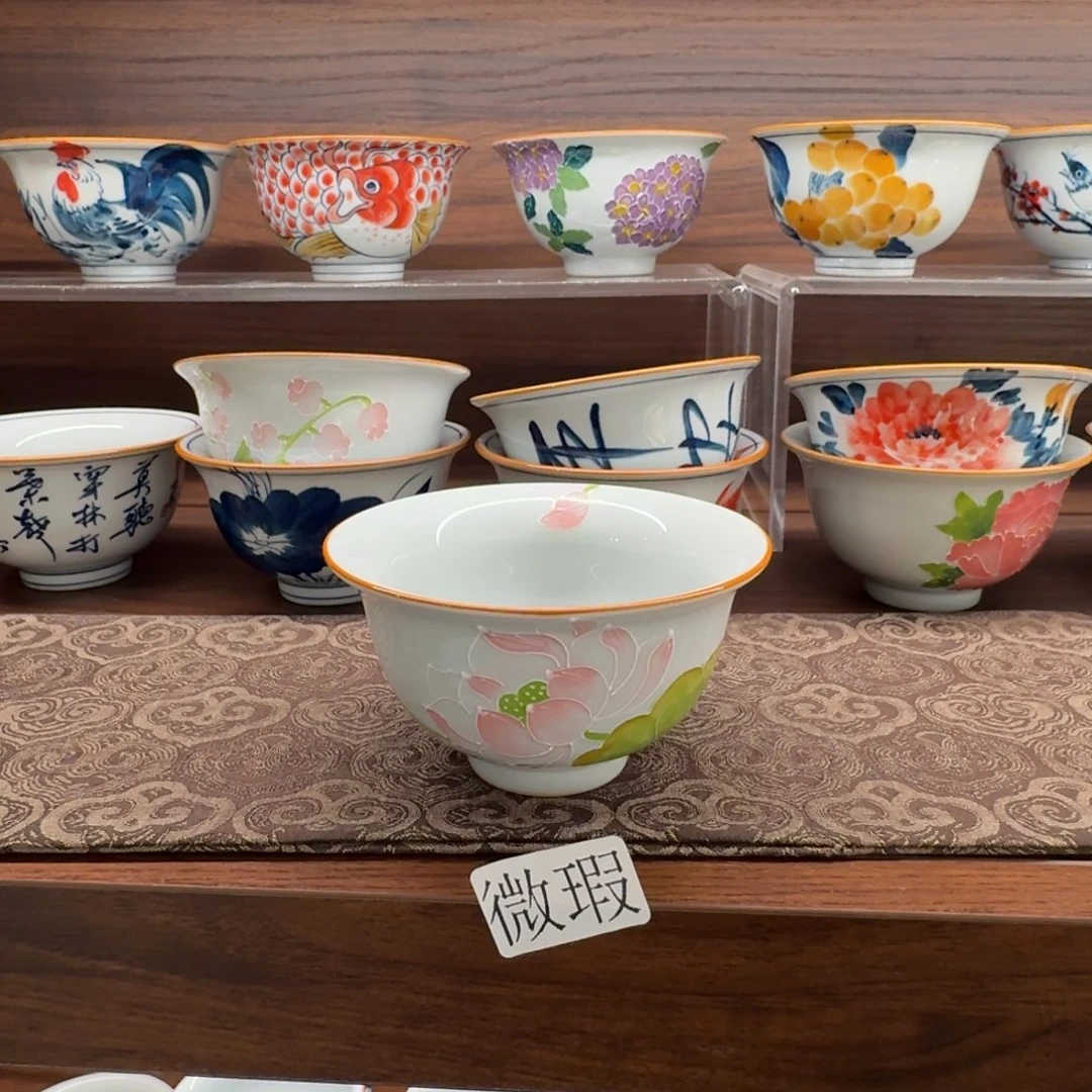 釉下手绘茶具微瑕