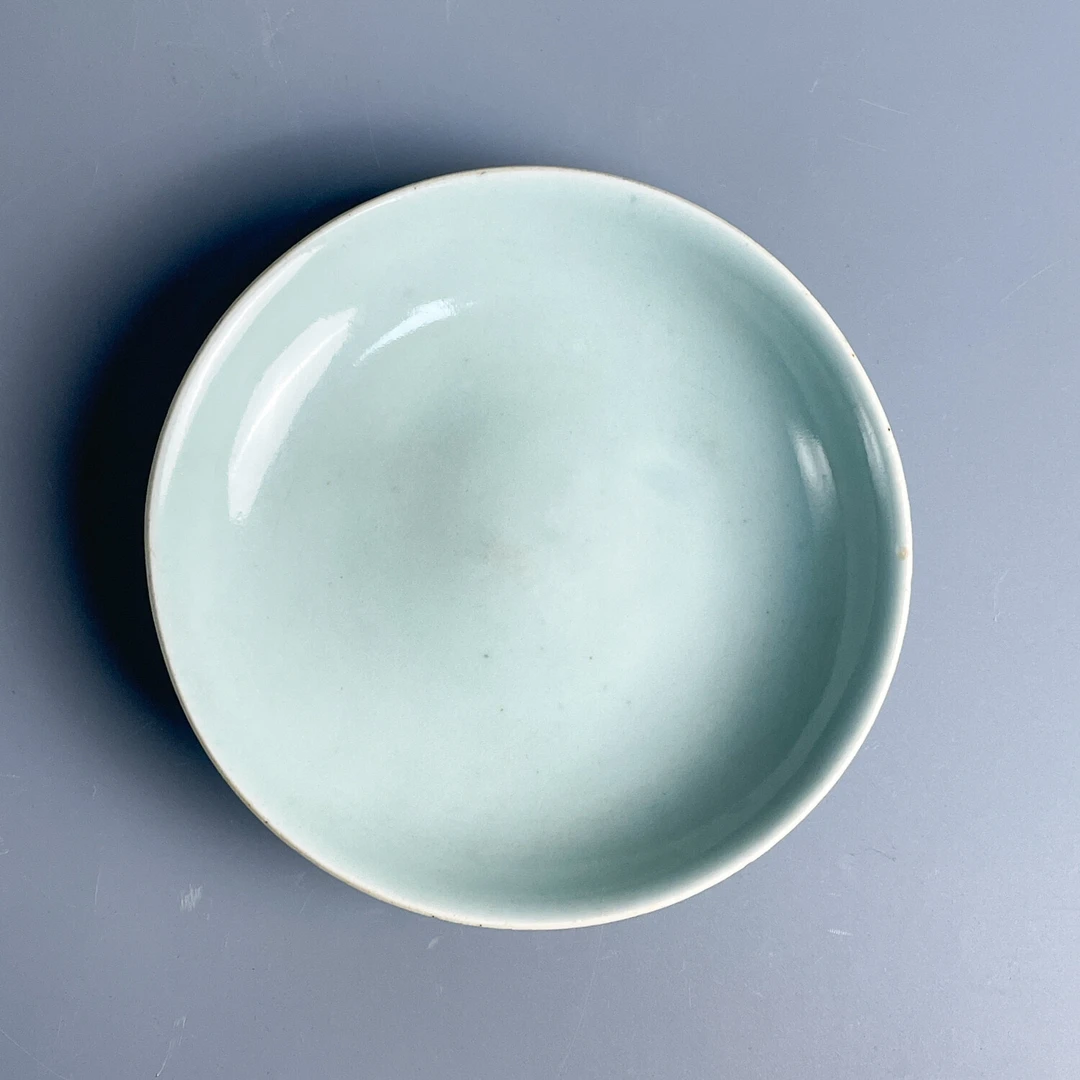 清道光豆青釉盘9-M25LR002B86-04