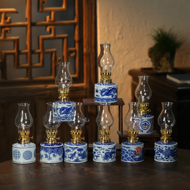 景德镇五良大辅手工陶瓷酥油氛围灯复古长明佛供灯民宿茶室灯摆件