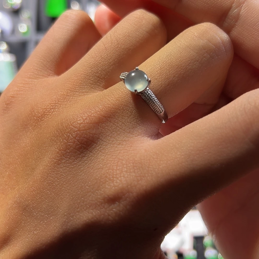 翡翠银S925镶嵌戒指