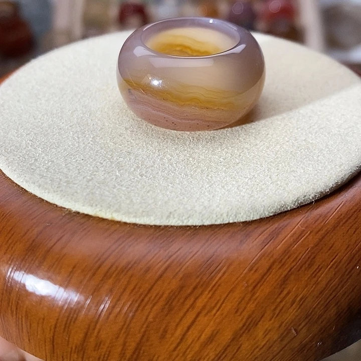 玛瑙/玉髓未镶嵌戒指A32不退换港14内径16.9