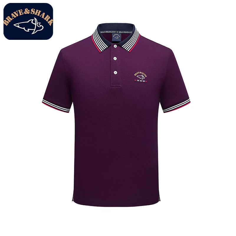 BRAVE&SHARK/勇士鲨鱼夏季男士刺绣polo纯棉透气休闲时尚商务 918