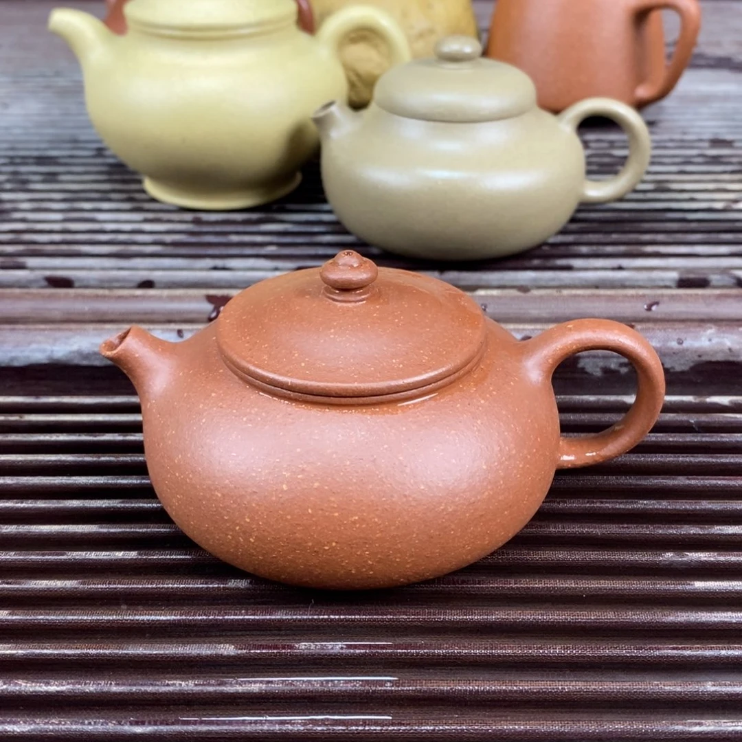 茶壶紫砂宜兴原矿紫砂壶寒江全手150c