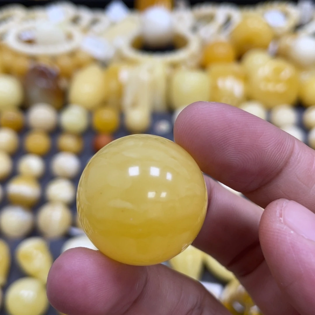 蜜蜡未镶嵌裸石25.4mm瑕疵福利款