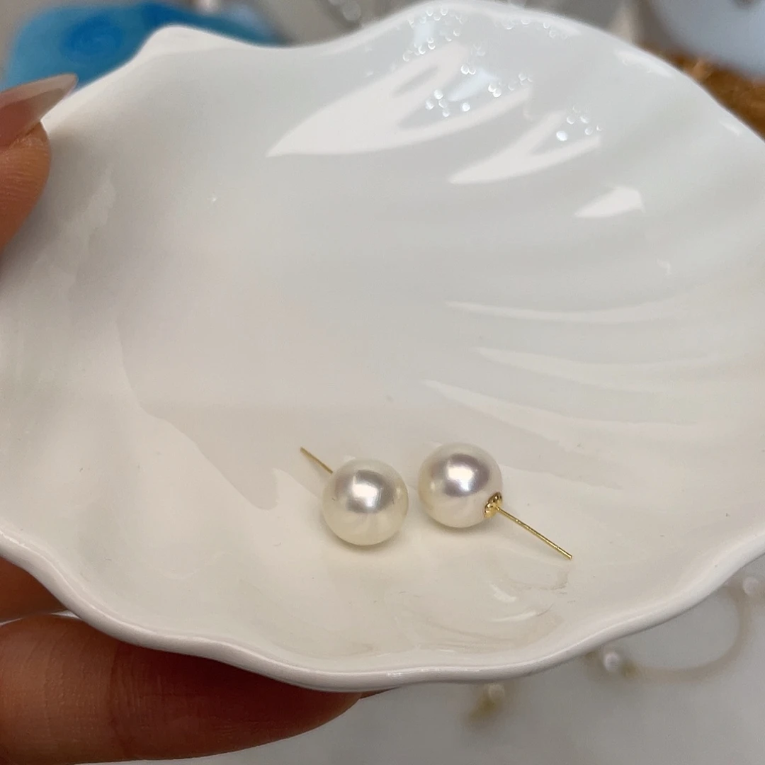 耳饰海水珍珠18K金镶嵌