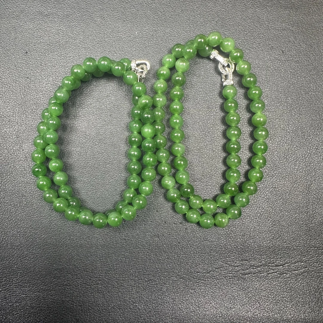 【玉经纶】45490/Q31-和田玉珠链-多样性发其一