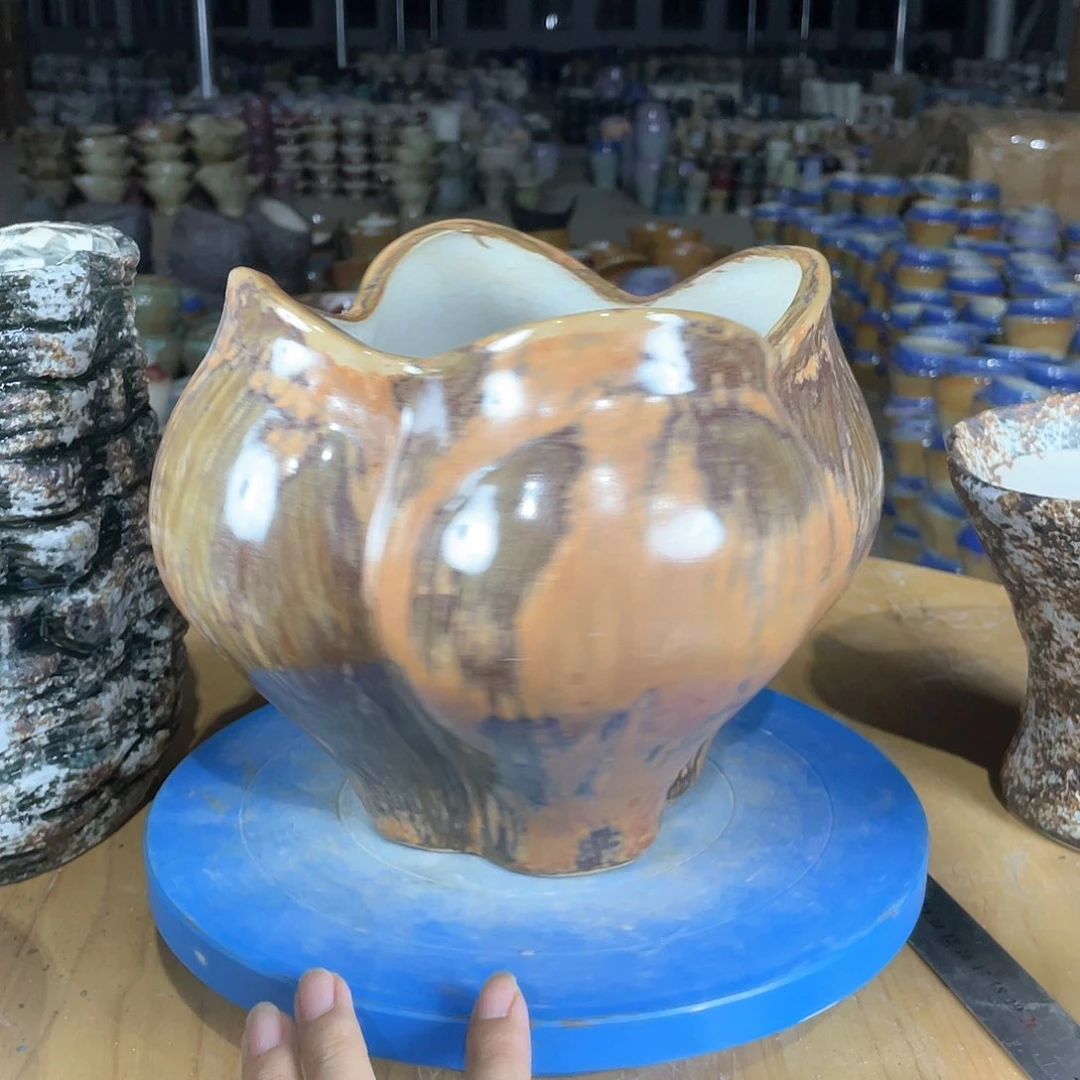 景德镇陶瓷花盆微瑕口117高19