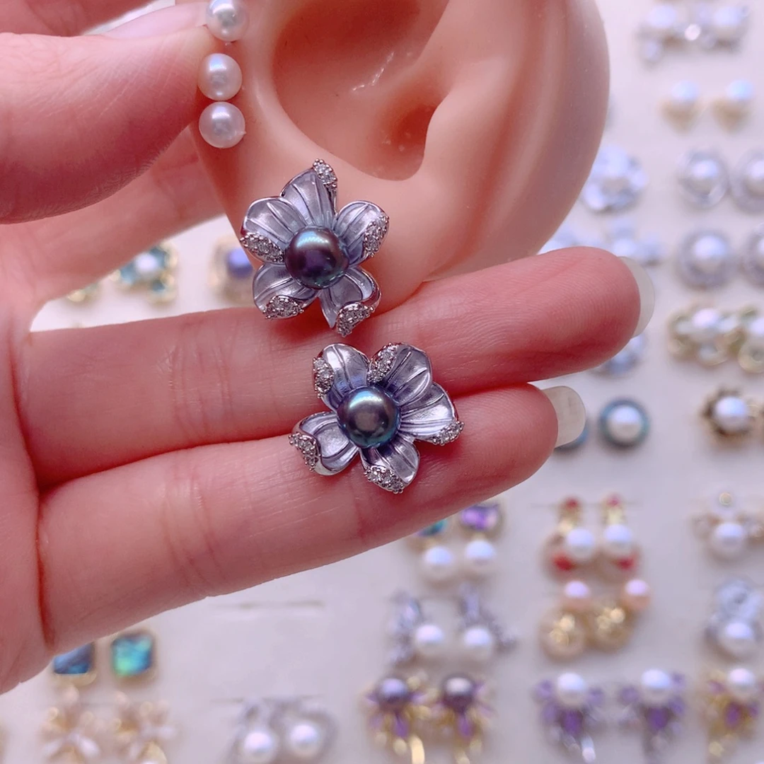 合金耳饰淡水珍珠