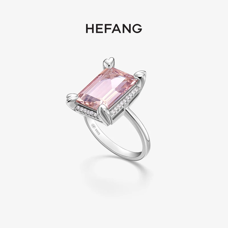 HEFANG 戒指 心动宝石戒指时尚轻奢简约