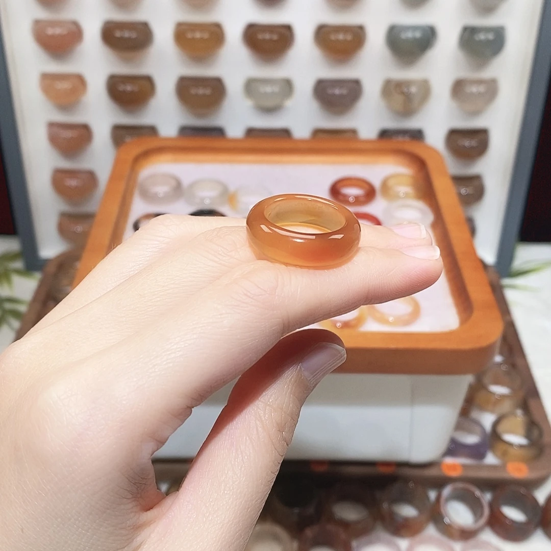 ****酒玛瑙/玉髓未镶嵌戒指港14