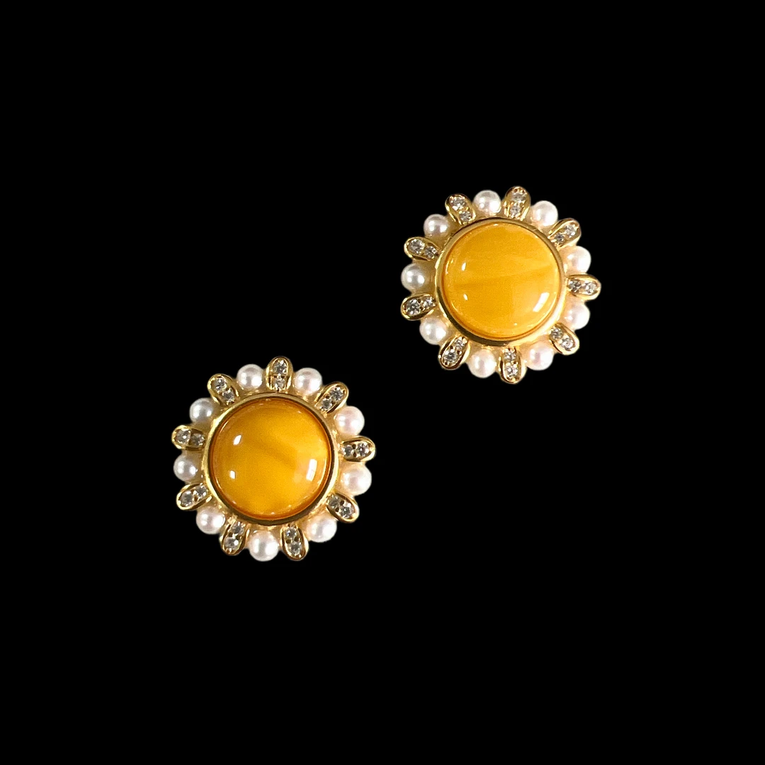 9970蜜蜡耳钉多样性，发一