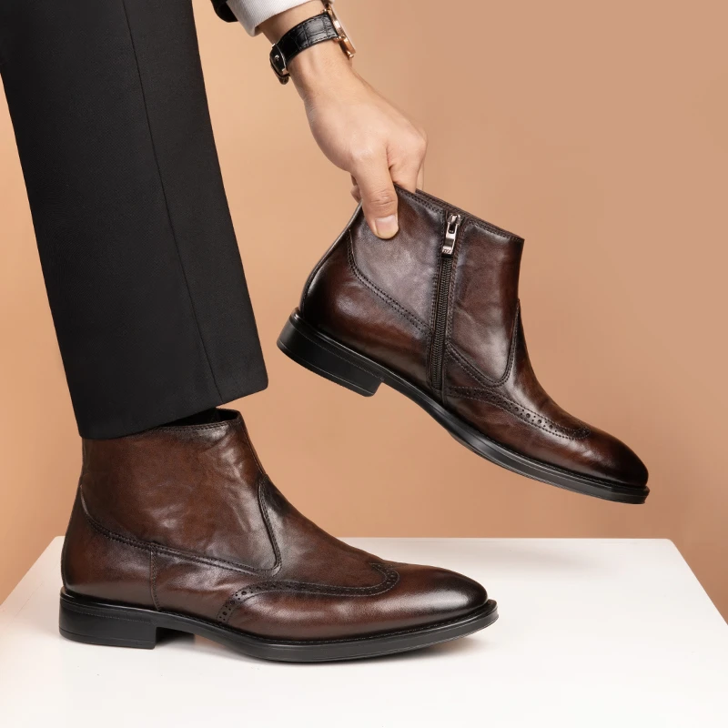 【保暖加绒顺丰包邮】切尔西靴男真皮英伦马丁靴英伦短靴商务皮靴子