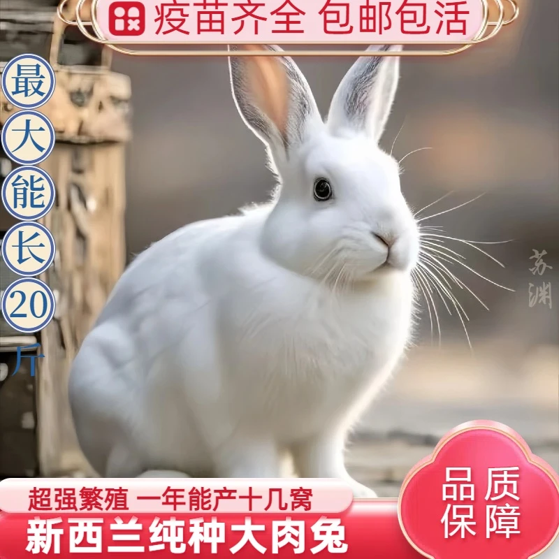 大型兔子活体肉巨型新西兰白兔活物家养肉兔月月兔可繁殖食用种兔