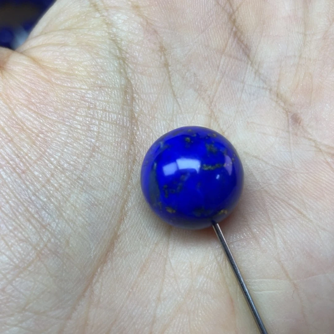 青金石未镶嵌15mm单珠配饰左**，