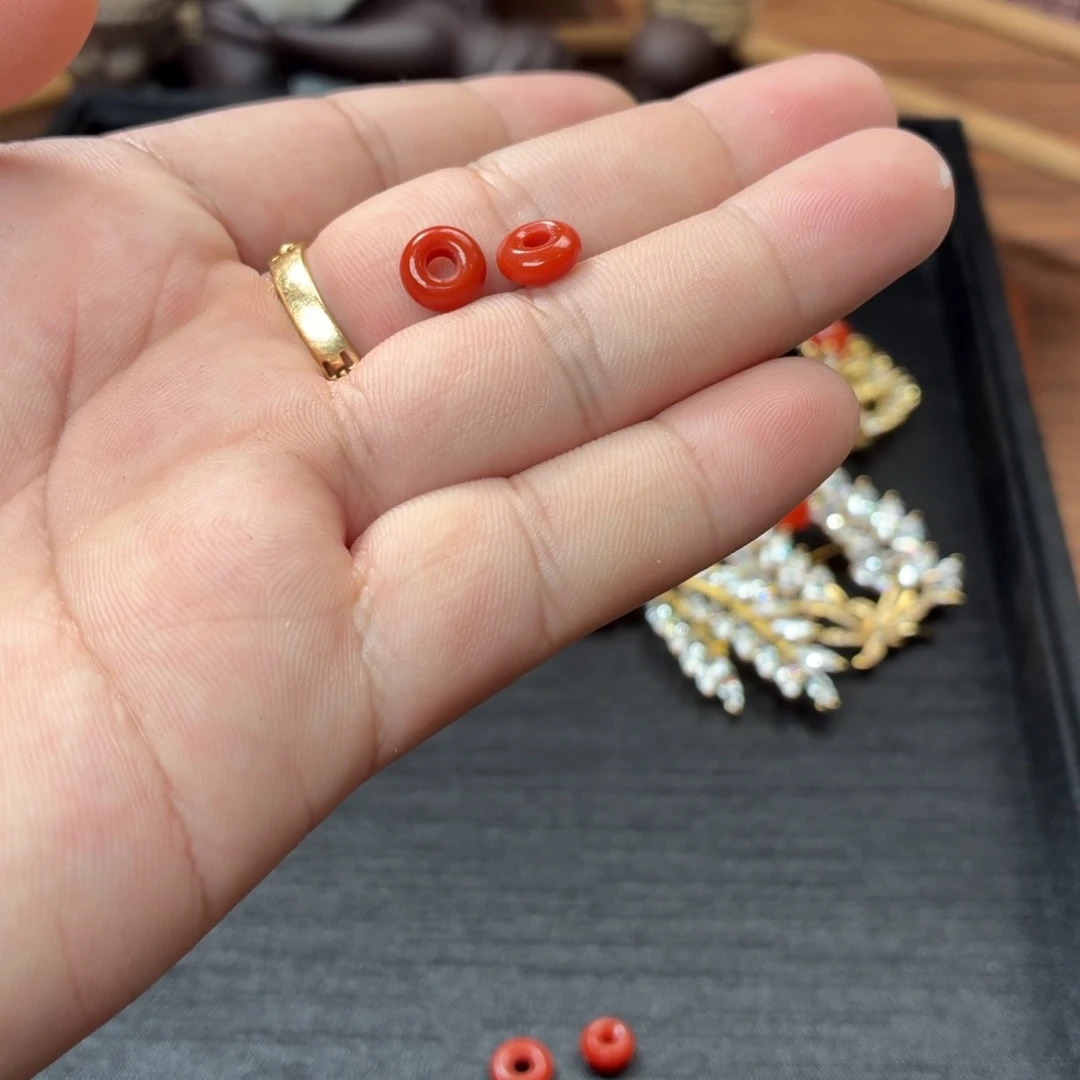 爱***饼南红玛瑙未镶嵌戒圈