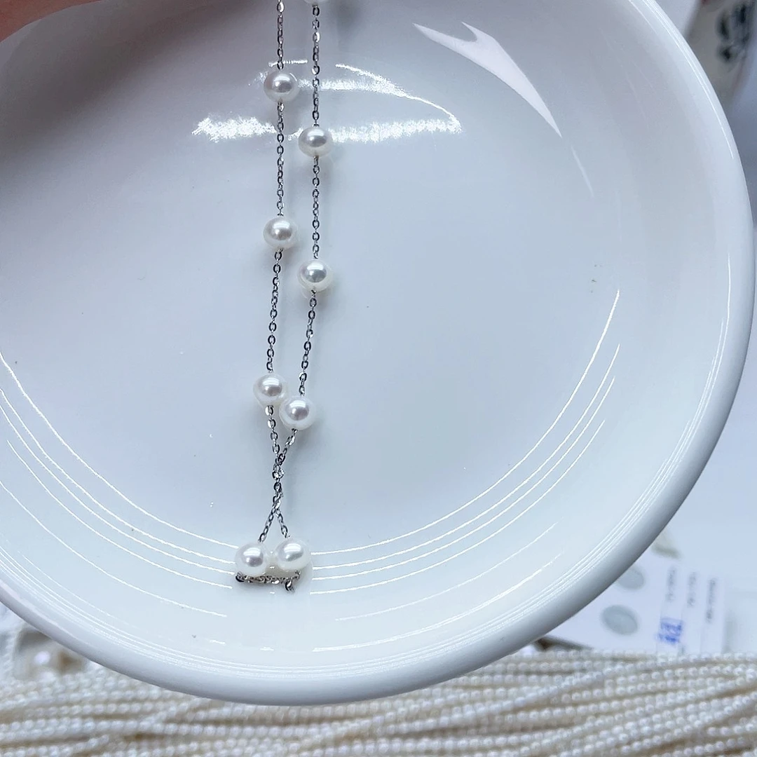 银S925镶嵌手绳淡水珍珠用****0