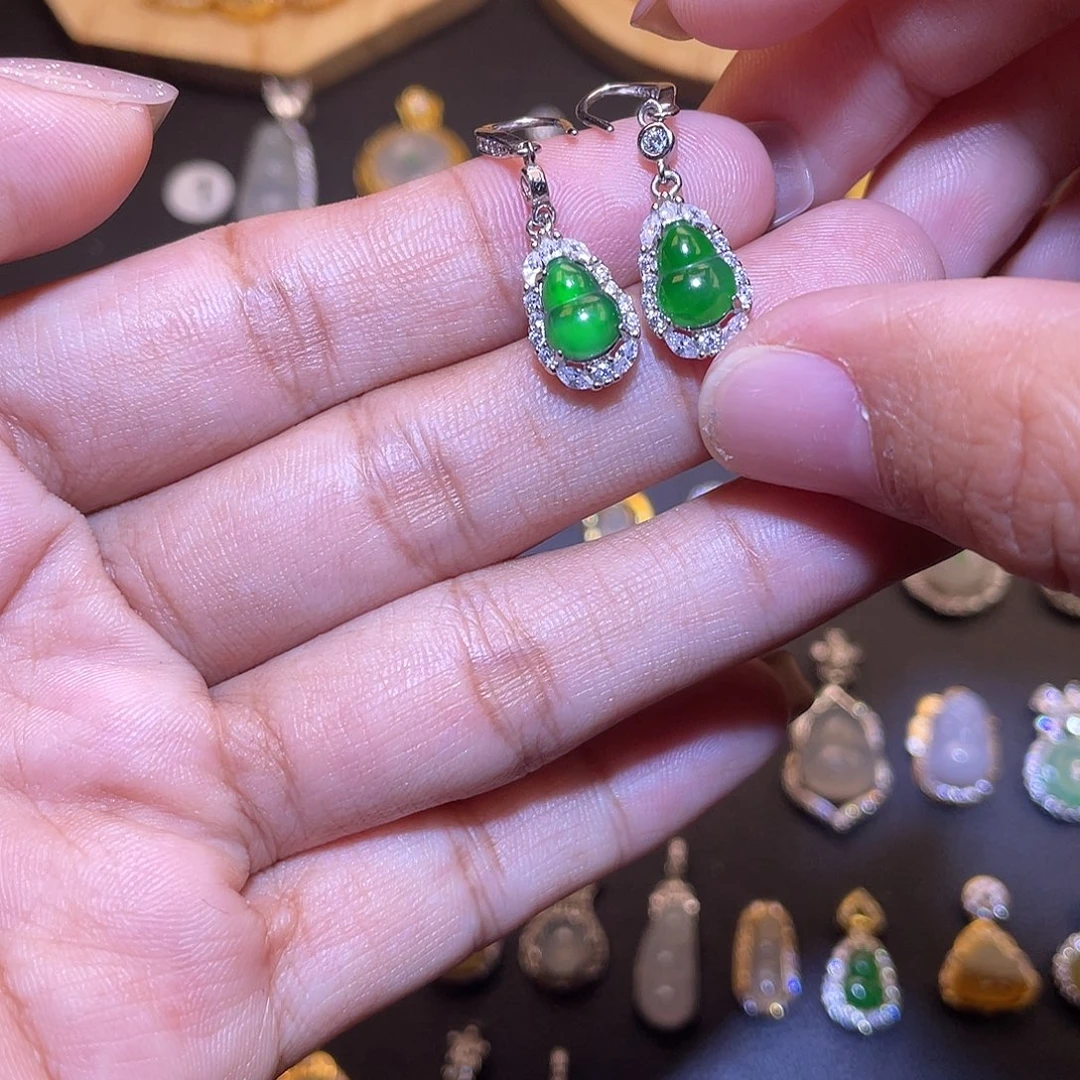 翡翠银S925镶嵌吊坠(不含链)