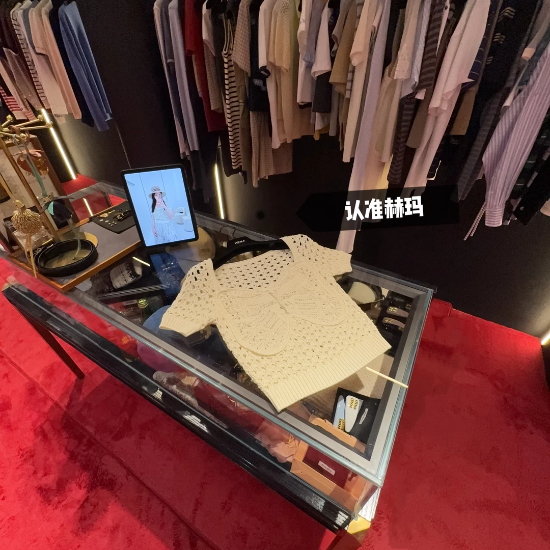 清 特价认准赫玛 SS25 蝴蝶短袖镂空针织短袖上衣#1427上新